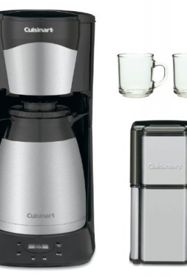 Cuisinart-DTC975BKN-12-Cup-Programable-Thermal-Coffeemaker-Black-New-with-Grind-Central-Coffee-Grinder-Refurbished-and-2-Piece-10-oz-ARC-Handy-Glass-Coffee-Mug-0