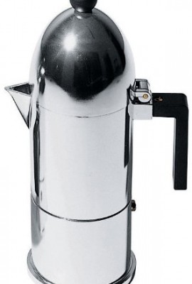 La-Cupola-Espresso-Maker-by-Aldo-Rossi-Size-3-cup-Handle-Color-Black-Finish-Aluminum-0